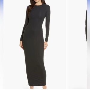 SKIMS Classic Black Long Sleeve Dress